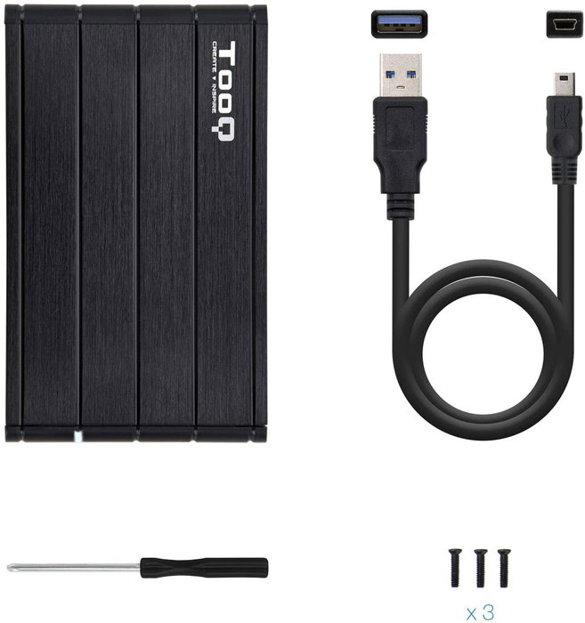 TOOQ TQE-2530B Caja para Disco Duro 2.5'' SATA USB 3.0 Negra